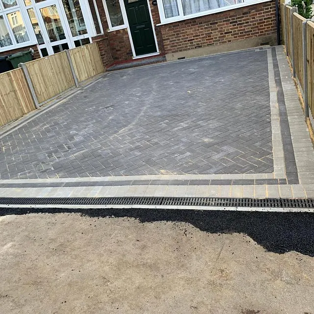 block paved driveway